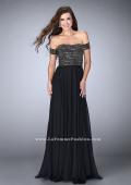 Picture of: Off the Shoulder Long Prom Dress with Beaded Bodice in Black, Style: 23644, Main Picture