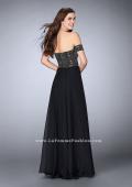 Picture of: Off the Shoulder Long Prom Dress with Beaded Bodice in Black, Style: 23644, Back Picture