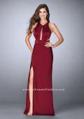 Picture of: Fitted Jersey Dress with a High Neckline and Open Back in Red, Style: 23655, Detail Picture 1