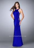 Picture of: Racer Back Jersey Prom Dress with Side Cut Outs in Blue, Style: 23665, Detail Picture 1