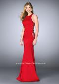 Picture of: Racer Back Jersey Prom Dress with Side Cut Outs in Red, Style: 23665, Detail Picture 3