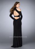 Picture of: Could Shoulder Long Sleeve Prom Dress with Slit in Black, Style: 23676, Back Picture