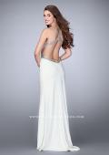 Picture of: Fitted Prom Dress with Beaded Straps and Open Back in White, Style: 23683, Back Picture
