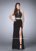 Picture of: Two Piece Prom Dress with High Neck and Beading in Black, Style: 23700, Detail Picture 1