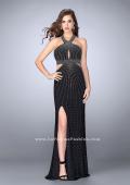 Picture of: Prom Dress with Rhinestones and Racer Back in Black, Style: 23706, Main Picture
