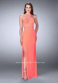 Picture of: Prom Dress with Rhinestones and Racer Back in Orange, Style: 23706, Detail Picture 1