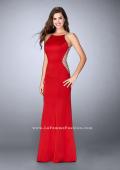 Picture of: Long Prom Gown with High Neck and Beaded Cut Outs in Red, Style: 23718, Main Picture
