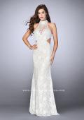 Picture of: High Collar Lace Prom Dress with Illusion Neckline in White, Style: 23732, Detail Picture 1