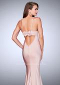 Picture of: Jersey Mermaid Prom Dress with a Deep V neckline in Pink, Style: 23747, Main Picture