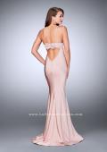 Picture of: Jersey Mermaid Prom Dress with a Deep V neckline in Pink, Style: 23747, Detail Picture 1