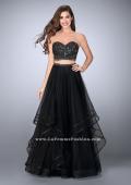 Picture of: Beaded Two Piece Dress with Layered Skirt and Corset in Black, Style: 23753, Main Picture