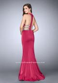 Picture of: Long Mermaid Dress with Beaded Strappy Back in Pink, Style: 23755, Back Picture
