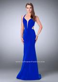 Picture of: Long Mermaid Dress with Beaded Strappy Back in Blue, Style: 23755, Detail Picture 1