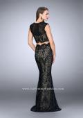 Picture of: Two Piece Dress with Scalloped Edges and Cap Sleeves in Black, Style: 23766, Back Picture