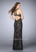 Picture of: High Neck Lace Dress with Keyhole and Cut Out Back in Black, Style: 23767, Back Picture