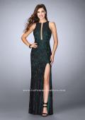 Picture of: High Neck Lace Dress with Keyhole and Cut Out Back in Green, Style: 23767, Detail Picture 1