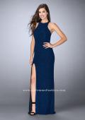Picture of: Sparkly Jersey Dress with High Neckline and Open Back, Style: 23783, Back Picture
