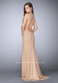 Picture of: Long Beaded Prom Dress with Open Back in Nude, Style: 23805, Back Picture