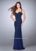 Picture of: Long Beaded Prom Dress with Open Back in Blue, Style: 23805, Detail Picture 2