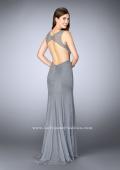 Picture of: Long Beaded Prom Dress with Open Back in Silver, Style: 23805, Detail Picture 6