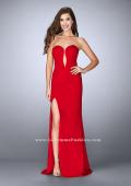 Picture of: Strapless Jersey Dress with a Deep V Neckline and Slit in Red, Style: 23816, Main Picture