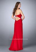 Picture of: Strapless Jersey Dress with a Deep V Neckline and Slit in Red, Style: 23816, Back Picture