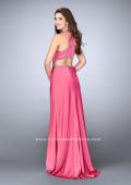 Picture of: Two Piece Dress with Beaded Edges and Sheer Cut Outs in Pinki, Style: 23828, Back Picture