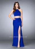 Picture of: Two Piece Dress with Beaded Edges and Sheer Cut Outs in Blue, Style: 23828, Detail Picture 1