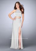 Picture of: Two Piece Dress with Beaded Edges and Sheer Cut Outs in Silver, Style: 23828, Detail Picture 2
