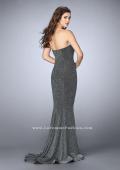 Picture of: Long Strapless Sparkly Prom Jersey Dress with Train in Silver, Style: 23834, Detail Picture 3