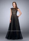 Picture of: High Neck A-line Dress with Polka Dots and Low Back in Black, Style: 23837, Main Picture