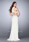 Picture of: Embellished Jersey Prom Dress with Intricate Cut Outs in White, Style: 23841, Back Picture