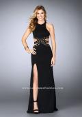 Picture of: Embellished Jersey Prom Dress with Intricate Cut Outs in Black, Style: 23841, Detail Picture 3