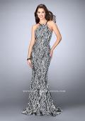 Picture of: High Neck Lace Dress with Thin Straps and Open Back in Black, Style: 23848, Main Picture