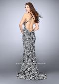 Picture of: High Neck Lace Dress with Thin Straps and Open Back in Black, Style: 23848, Back Picture