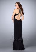 Picture of: Jersey Prom Dress with Beaded Neckline and Open Back in Black, Style: 23850, Back Picture
