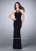 Picture of: Jersey Prom Dress with Beaded Neckline and Open Back in Black, Style: 23850, Detail Picture 1