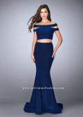 Picture of: Sparkly Two Piece Dress with Off the Shoulder Straps in Blue, Style: 23856, Back Picture