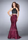 Picture of: Rose Print Two Piece Dress with Vegan Leather Top in Print, Style: 23864, Main Picture