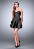 Picture of: Short Vegan Leather Dress with Fishnet Back in Black, Style: 23871, Detail Picture 1