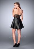 Picture of: Short Vegan Leather Dress with Fishnet Back in Black, Style: 23871, Detail Picture 2