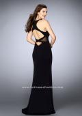 Picture of: High Neck Prom Dress with Sheer Cut Outs in Black, Style: 23882, Back Picture
