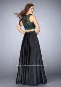 Picture of: Beaded Two Piece Dress with Full Satin Skirt in Black., Style: 23883, Back Picture