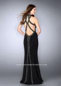 Picture of: Long Prom Dress with Beaded Collar Beaded Back in Black, Style: 23891, Main Picture