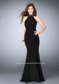 Picture of: Long Prom Dress with Beaded Collar Beaded Back in Black, Style: 23891, Back Picture