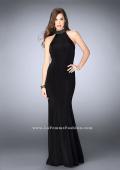 Picture of: Long Prom Dress with Beaded Collar Beaded Back in Black, Style: 23891, Detail Picture 1