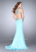 Picture of: Beaded Jersey Dress with Sheer Sweetheart Neckline in Blue, Style: 23896, Back Picture