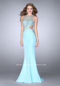 Picture of: Beaded Jersey Dress with Sheer Sweetheart Neckline in Blue, Style: 23896, Detail Picture 1