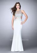 Picture of: Beaded Jersey Dress with Sheer Sweetheart Neckline in White, Style: 23896, Detail Picture 2