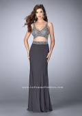 Picture of: Beaded Two Piece Dress with a Fitted Skirt and Cut Outs in Silver, Style: 23904, Main Picture